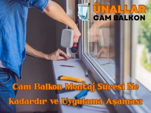 Cam balkon montajı süresi ve uygulama aşamaları gösterilen profesyonel montaj ekibi